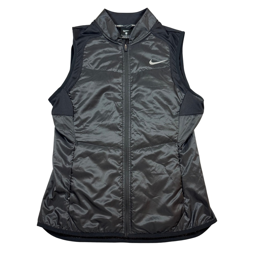 Nike Aeroloft Running Vest Womens Small Black Full Zip Quilted 863258-010 NEW